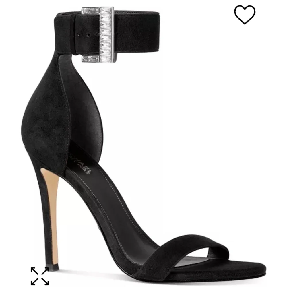 Michael Kors Crystal Embellished Suede Sandal Black -8 - Picture 1 of 6